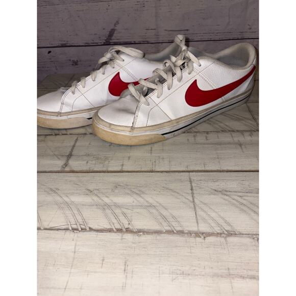 Nike Court Legacy White University Red Sneakers Sz 13 - Picture 3 of 7